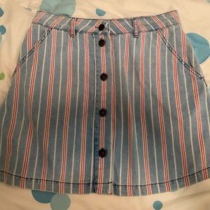 Never worn before striped skirt with buttons in front. Brand: subdued. Size: 8.